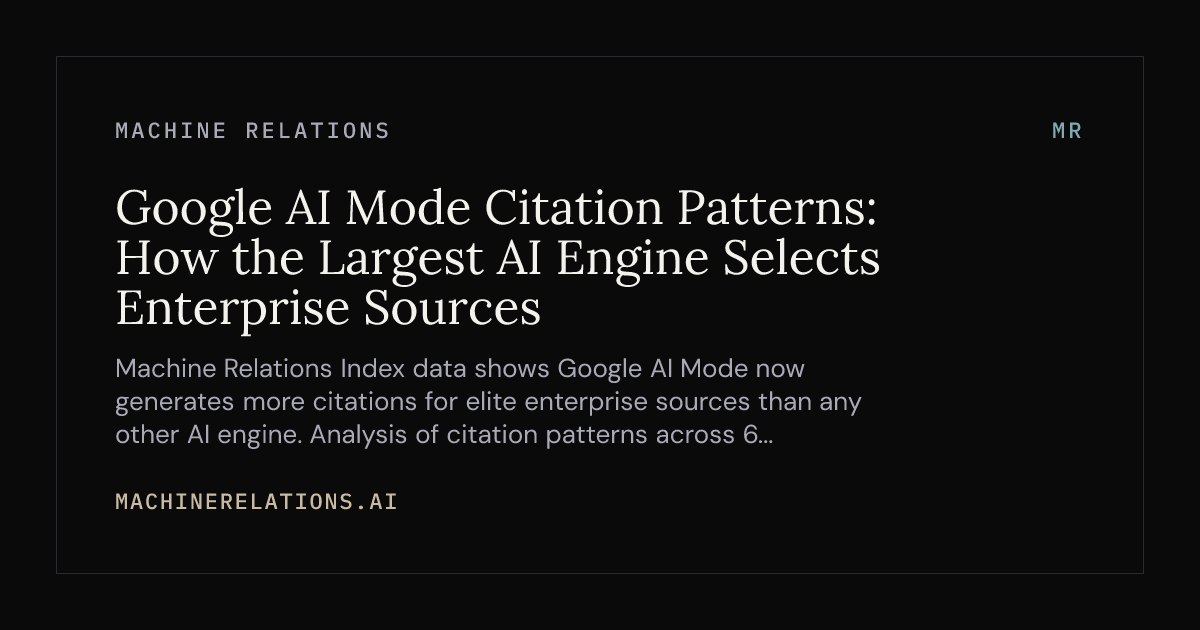 Giration Machine Google AI Mode Citation Patterns: How the... | MR Research