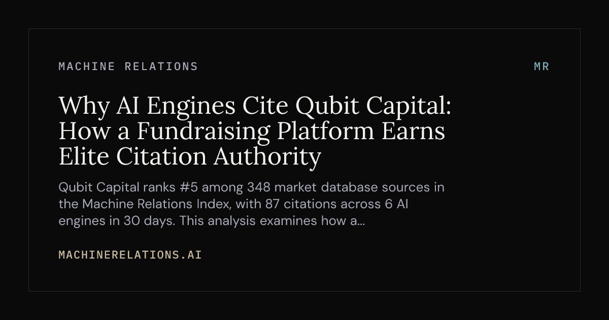 Giration Machine Why AI Engines Cite Qubit Capital: How a... | MR Research